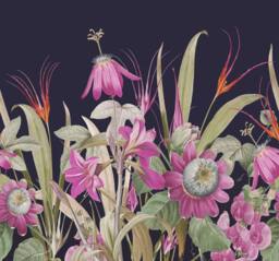 Superfresco Easy Flora Navy Fuchsia Print To Order 3m x 2.8m Mural - thumbnail 2