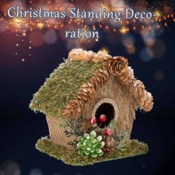 VFM e-Store Christmas Bird House Decoration 15cm x 16cm Green X 1 - Size: 15 cm x 16 cm - thumbnail 3