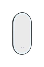 Living and Home Modern Oval LED Wall Mirror Metal Framed in Black - thumbnail 5