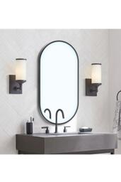 Modern Oval LED Wall Mirror Metal Framed - thumbnail 1