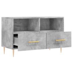 Berkfield Home TV Cabinet Concrete Grey 80x36x50 cm Engineered Wood - Size: 80 x 36 x 50 cm - thumbnail 6