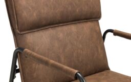 Ashfield Brown Faux Leather Armchair with Black Metal Frame - thumbnail 3