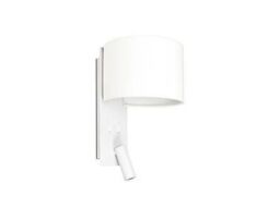 Netlighting Fold Wall Light White with Shade 1x E27 with Reading Light 3W