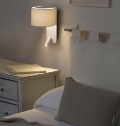 Netlighting Fold Wall Light White with Shade 1x E27 with Reading Light 3W - thumbnail 2