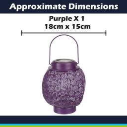 VFM e-Store Solar Lanterns for Garden 18cm x 15cm Purple X 1 - Size: 18 cm x 15 cm - thumbnail 2