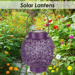 VFM e-Store Solar Lanterns for Garden 18cm x 15cm Purple X 1 - Size: 18 cm x 15 cm - thumbnail 3