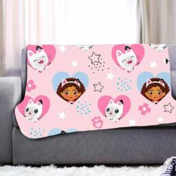 Gabby's Dollhouse Fleece Gabby & Pandy Paws Blanket in Pink - Size: Crib - thumbnail 2