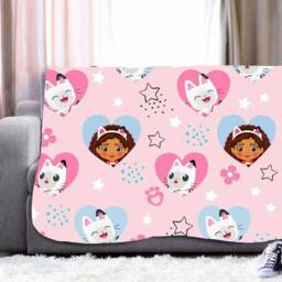 Gabby's Dollhouse Fleece Gabby & Pandy Paws Blanket in Pink - Size: Crib - thumbnail 3