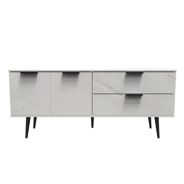 Ready Assembled 2 U Fuji 2 Drawer 2 Door Wide Sideboard (Ready Assembled) in Off-White - image 1