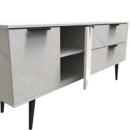 Ready Assembled 2 U Fuji 2 Drawer 2 Door Wide Sideboard (Ready Assembled) in Off-White - thumbnail 6