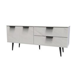 Ready Assembled 2 U Fuji 2 Drawer 2 Door Wide Sideboard (Ready Assembled) in Off-White - thumbnail 3