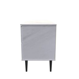 Ready Assembled 2 U Fuji 2 Drawer 2 Door Wide Sideboard (Ready Assembled) in Off-White - thumbnail 2