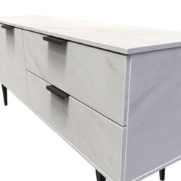 Ready Assembled 2 U Fuji 2 Drawer 2 Door Wide Sideboard (Ready Assembled) in Off-White - thumbnail 4