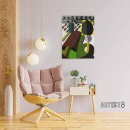 "Artery8 The Inn Abstract Landscape Painting Dove Canvas Wall Art - Size: W18"" x H24""" - thumbnail 3
