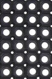 JVL Rondo Rubber Ring Heavy Duty Outdoor Contract Door Mat, Black, 50x100cm in Black - Size: 40 cm x 60 cm - thumbnail 3