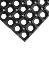 JVL Rondo Rubber Ring Heavy Duty Outdoor Contract Door Mat, Black, 50x100cm in Black - Size: 40 cm x 60 cm - thumbnail 4
