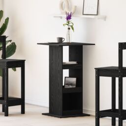 Berkfield Home Bar Table with Storage Black Oak 60x60x102 cm Engineered Wood - Size: 60 x 60 x 102 cm - thumbnail 1