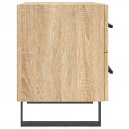 Berkfield Home Modern Bedside Cabinet Sonoma Oak 40x35x47.5 cm Engineered Wood in Brown - thumbnail 7