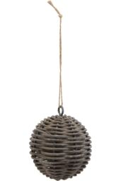 Hill Interiors The Noel Collection Wicker Bauble in Brown - thumbnail 1