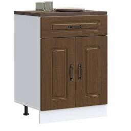 Berkfield Home Kitchen Base Cabinet Kalmar Brown Oak Engineered Wood - thumbnail 2