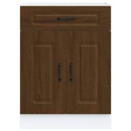 Berkfield Home Kitchen Base Cabinet Kalmar Brown Oak Engineered Wood - thumbnail 4