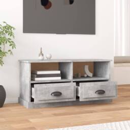 Berkfield Home TV Cabinet Concrete Grey 93x35.5x45 cm Engineered Wood - thumbnail 1
