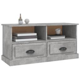 Berkfield Home TV Cabinet Concrete Grey 93x35.5x45 cm Engineered Wood - thumbnail 4