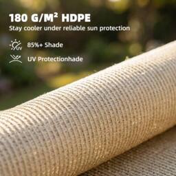 OUTSUNNY Sun Shade Sail with UV Protection 3 x 3.6 m Beige - Size: 3m x 3m - thumbnail 4