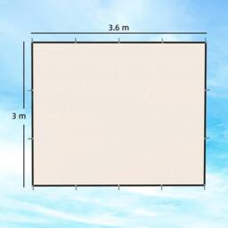 OUTSUNNY Sun Shade Sail with UV Protection 3 x 3.6 m Beige - Size: 3m x 3m - thumbnail 3
