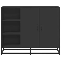 Berkfield Home Sideboard Black 92x35x76 cm Engineered Wood - Size: 92 x 35 x 76 cm - thumbnail 3