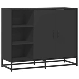 Berkfield Home Sideboard Black 92x35x76 cm Engineered Wood - Size: 92 x 35 x 76 cm - thumbnail 1