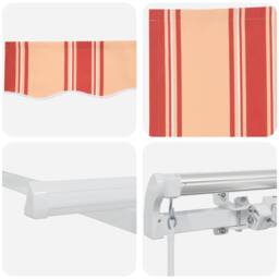 Berkfield Home Manual Retractable Awning Yellow & Orange 350x250 cm - thumbnail 8