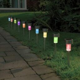 Marco Paul 10 x Solar Powered Colour Changing LED Stake Lights - thumbnail 3