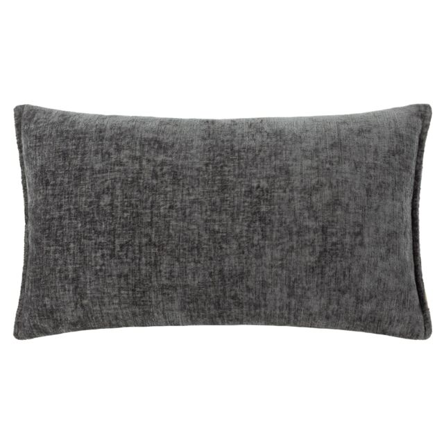 Evans Lichfield Buxton Chenille Reversible Rectangular Cushion in Charcoal - Size: 30 cm x 50 cm - image 1