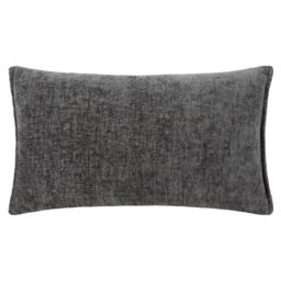 Evans Lichfield Buxton Chenille Reversible Rectangular Cushion in Charcoal - Size: 30 cm x 50 cm - thumbnail 1