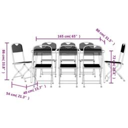 Berkfield Home 9 Piece Garden Dining Set Anthracite Metal Mesh in Black - thumbnail 9