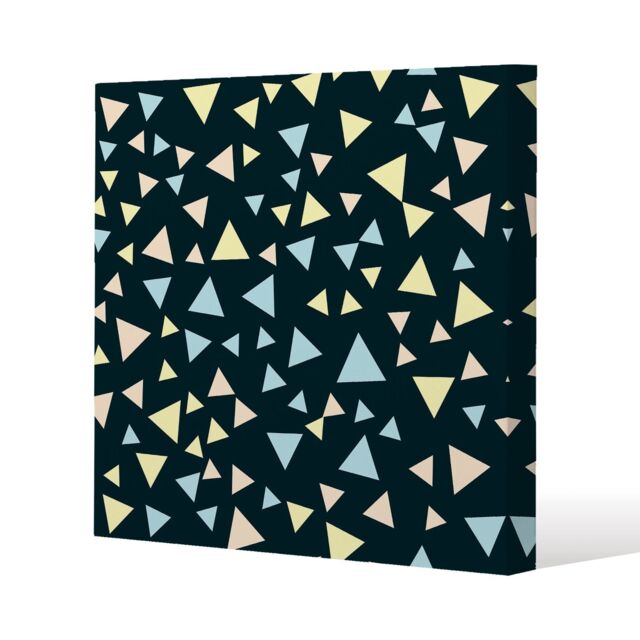 Benjamin Tate Design Yellow & Blue Triangles (Canvas Print) / 101 x 101 x 4cm in Natural - Size: 101 x 101 x 4 cm - image 1