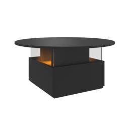 KEEPREAPER Round LED Coffee Table with Storage & 2 Sliding Drawers Acrylic in Black - thumbnail 8