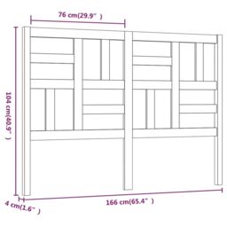 Berkfield Home Bed Headboard 166x4x104 cm Solid Wood Pine in Brown - Size: 166 x 4 x 104 cm - thumbnail 6