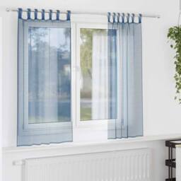 Berkfield Home Voile Curtains with Loops 2 pcs Royal Blue 140x140 cm - thumbnail 2