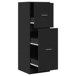 Berkfield Home Elegant Apothecary Cabinet Black 40x41x118 cm Engineered Wood - Size: 40 x 41 x 118 cm - thumbnail 3