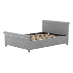 HD Designs Vittorio Double Bed Frame UKFR Velvet Bedroom Furniture in Light Grey - thumbnail 8