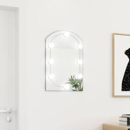 Berkfield Home Mirror with LED Lights 60x40 cm Glass Arch in Silver