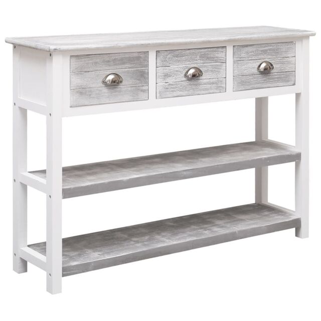 Berkfield Home Sideboard Antique Grey 108x30x76 cm Solid Paulownia Wood - Size: 108 x 30 x 76 cm - image 1