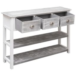 Berkfield Home Sideboard Antique Grey 108x30x76 cm Solid Paulownia Wood - Size: 108 x 30 x 76 cm - thumbnail 5