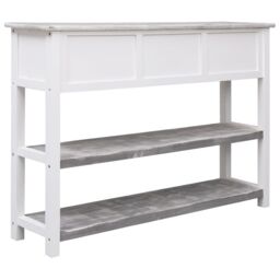 Berkfield Home Sideboard Antique Grey 108x30x76 cm Solid Paulownia Wood - Size: 108 x 30 x 76 cm - thumbnail 3