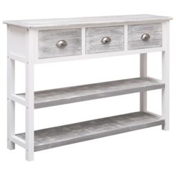 Berkfield Home Sideboard Antique Grey 108x30x76 cm Solid Paulownia Wood - Size: 108 x 30 x 76 cm - thumbnail 1