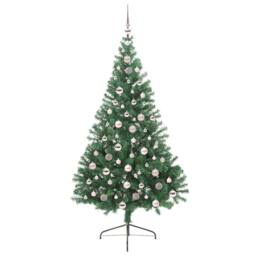 Berkfield Home Artificial Pre-lit Christmas Tree Green 210 cm PVC - thumbnail 4