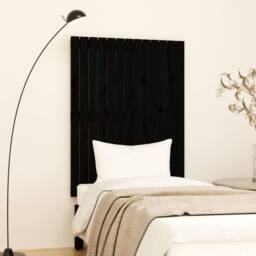 Berkfield Home Wall Headboard Black 82.5x3x110 cm Solid Wood Pine - thumbnail 2