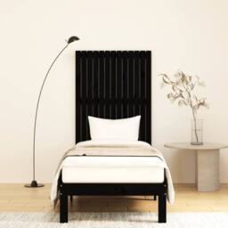 Berkfield Home Wall Headboard Black 82.5x3x110 cm Solid Wood Pine - thumbnail 3